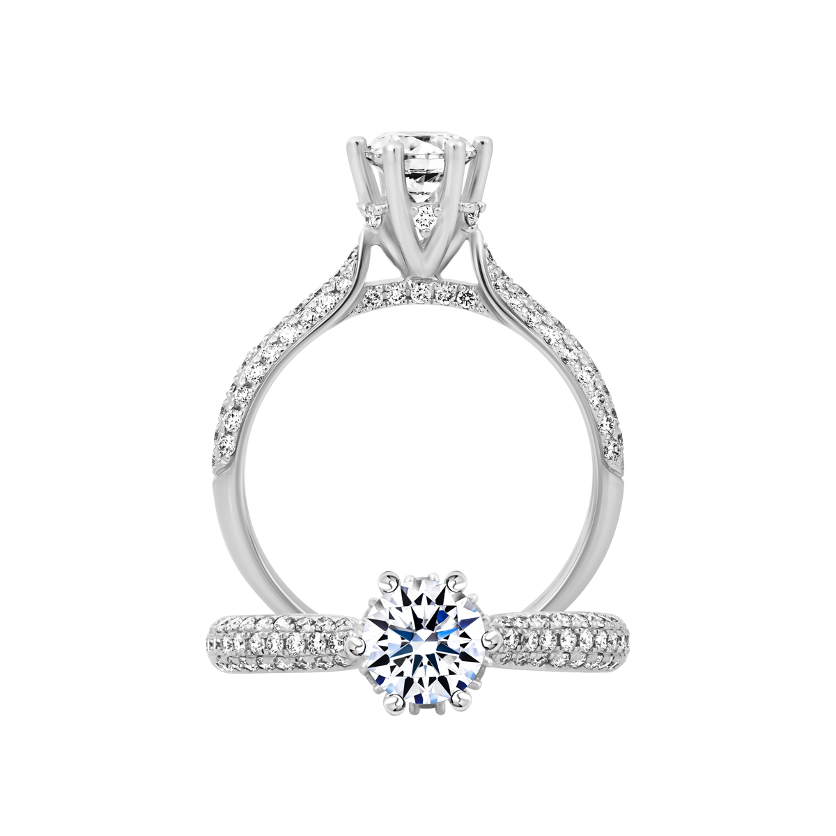 Ổ nhẫn nữ kim cương tấm vàng 14K Beronica 5C