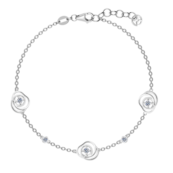 Dây tay kim cương viên vàng 14K Rosette 2