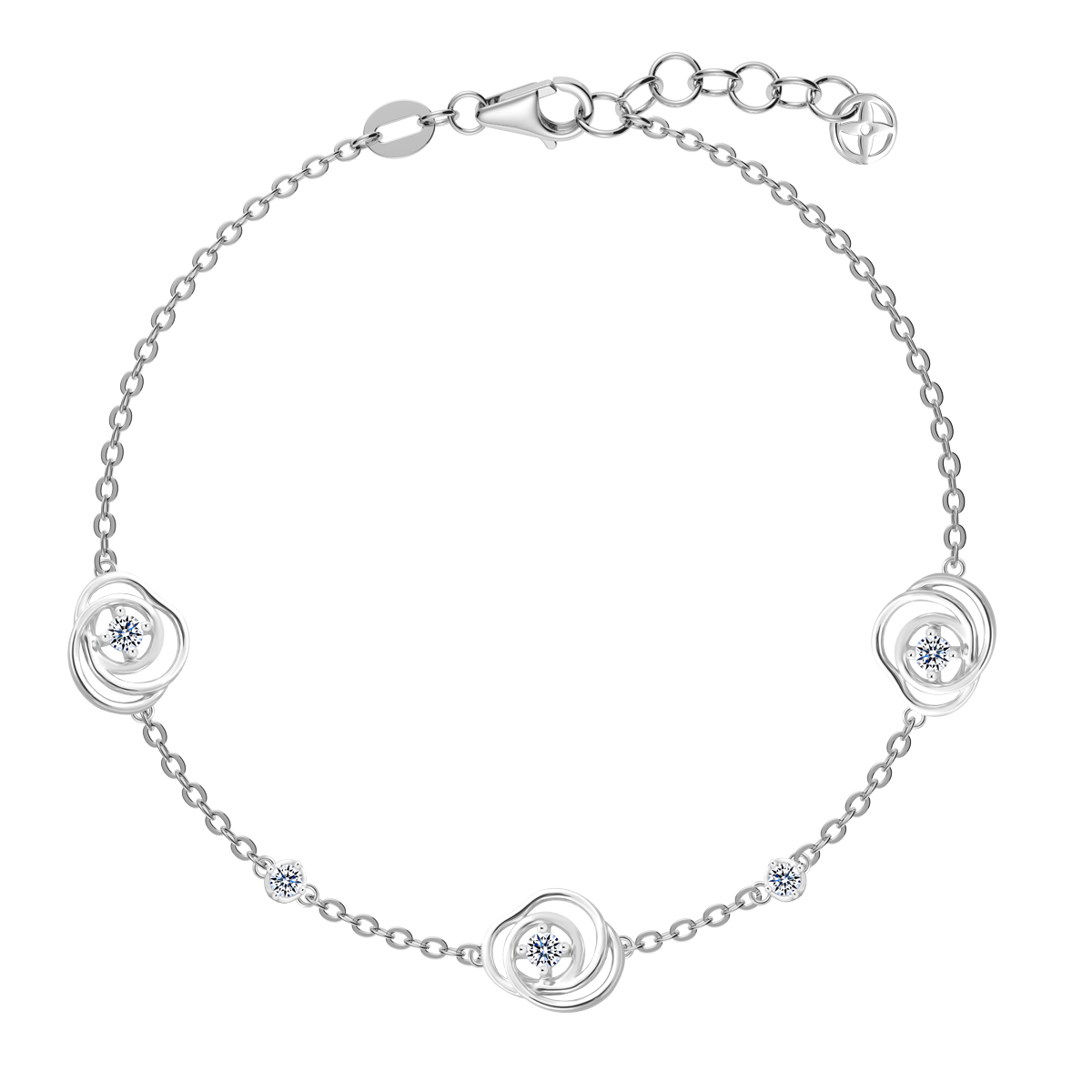 Dây tay kim cương viên vàng 14K Rosette 2