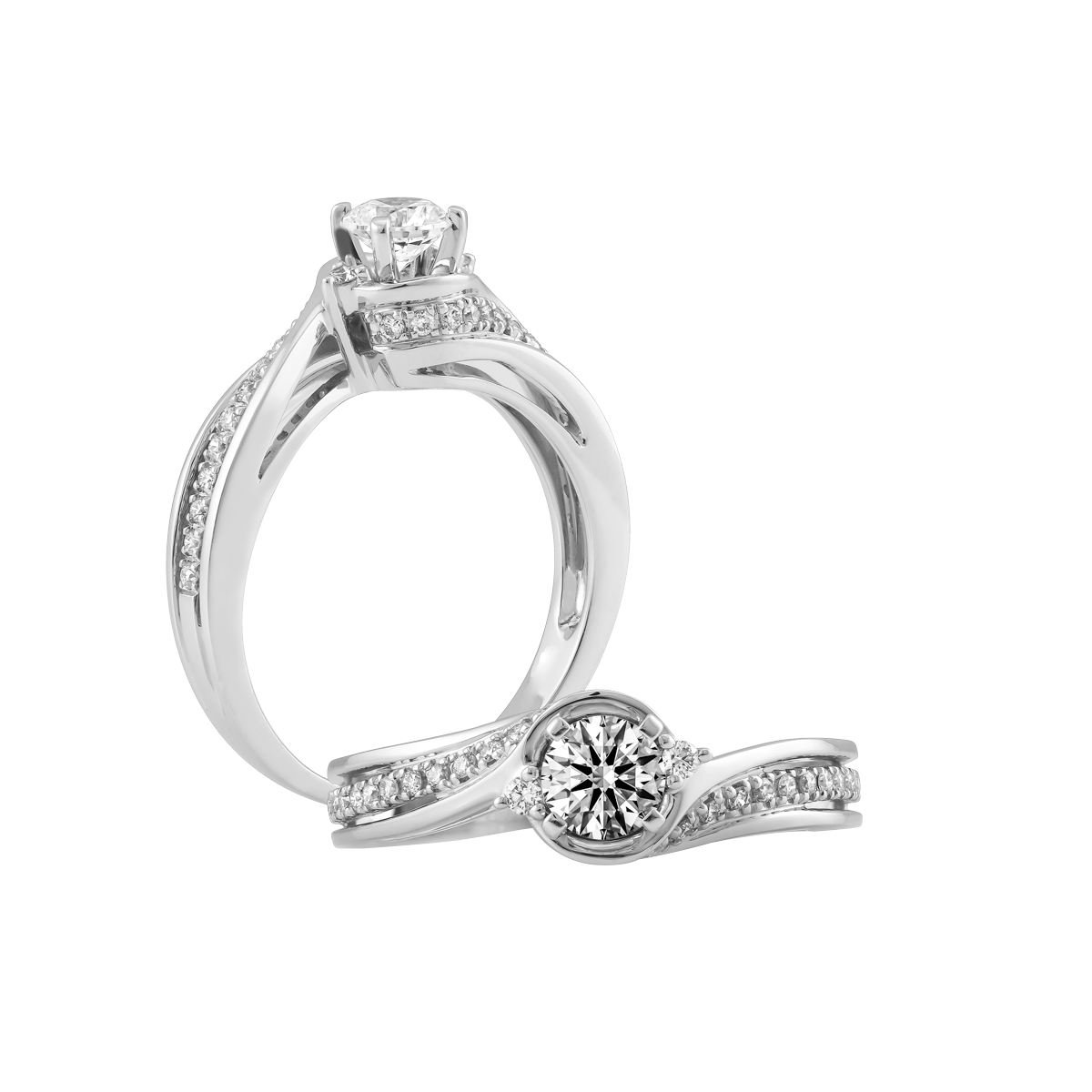 Nhẫn nữ kim cương tấm vàng 14K Cadette 2C GVRG0217706