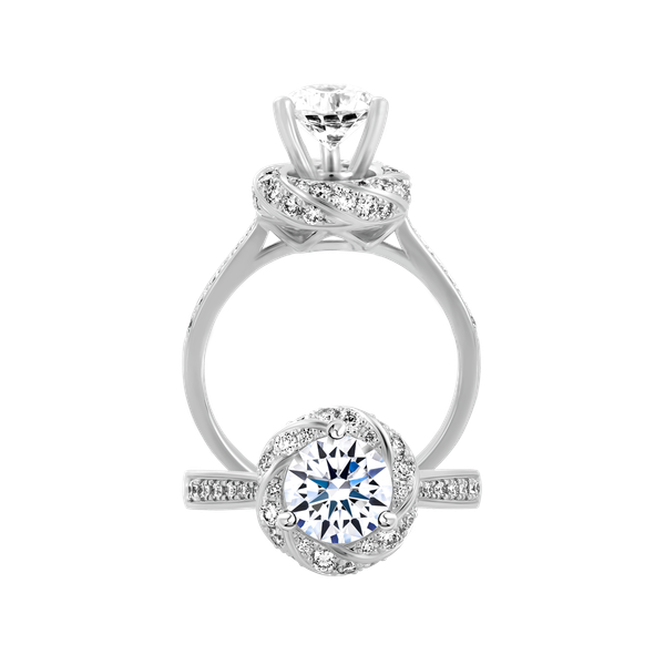 Ổ nhẫn nữ kim cương tấm vàng 14K Perfection 1CT