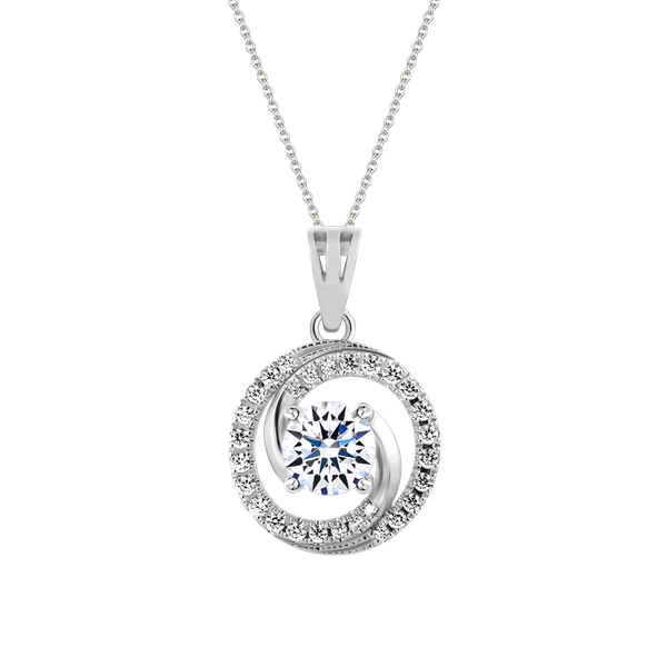 Mặt đính đá CZ vàng 14K Circular 1CT