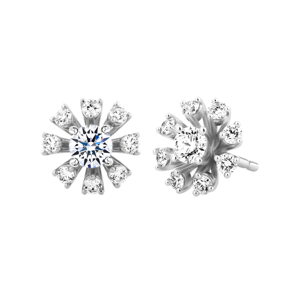 Hoa tai kim cương 8 Hearts & Arrows vàng 14K Clitus H&A 2C