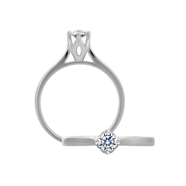 Nhẫn nữ kim cương 8 Hearts & Arrows vàng 14K Simplify H&A 2C