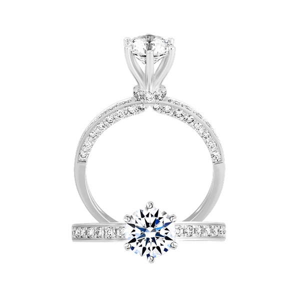 Ổ nhẫn nữ kim cương tấm vàng 14K Callian 1CT