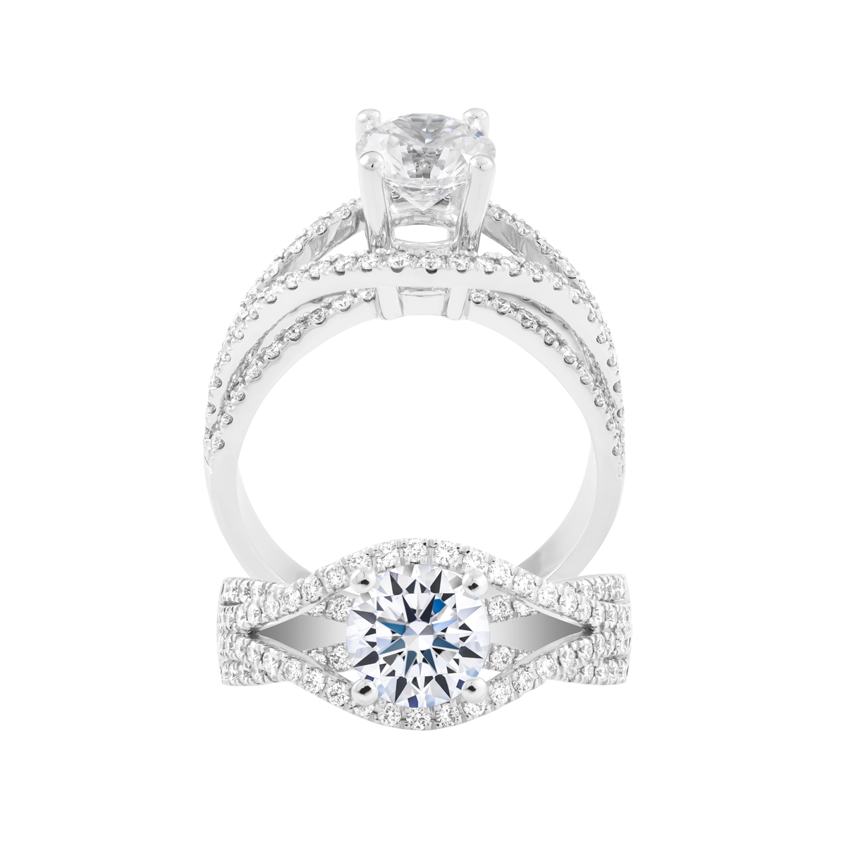 Nhẫn nữ kim cương tấm vàng 14K Evian 5C GVRG0237924