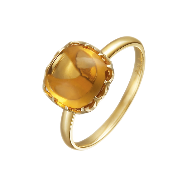 Nhẫn nữ đính đá màu Champagne vàng 14K Candie S.Cha