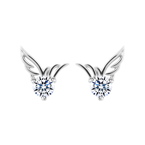 Hoa tai đính đá CZ vàng 18K Pigeon 2C