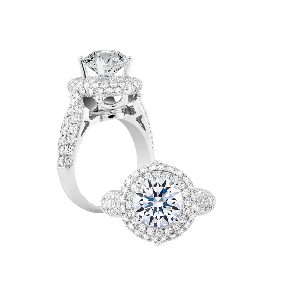 Ổ nhẫn nữ kim cương tấm vàng 14K Vania 5C