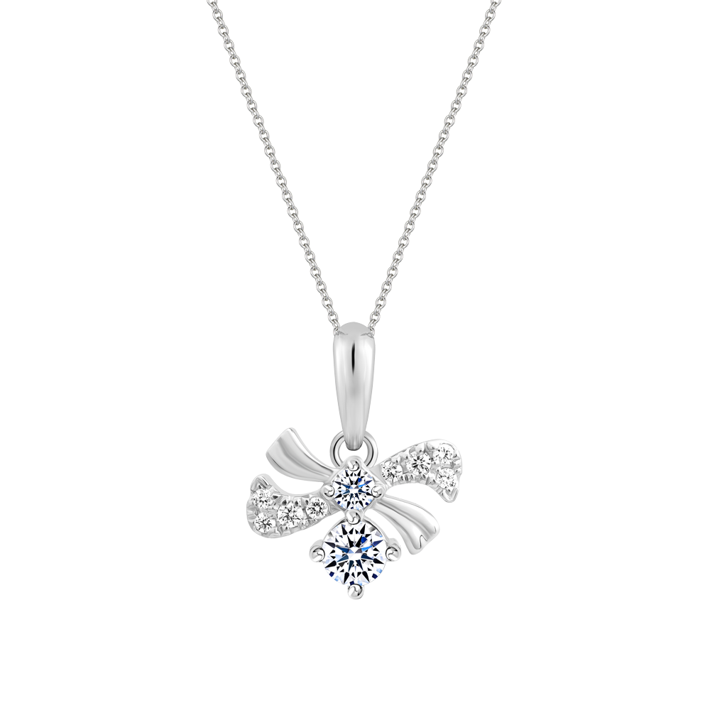 Mặt kim cương viên vàng 14K Heartbow