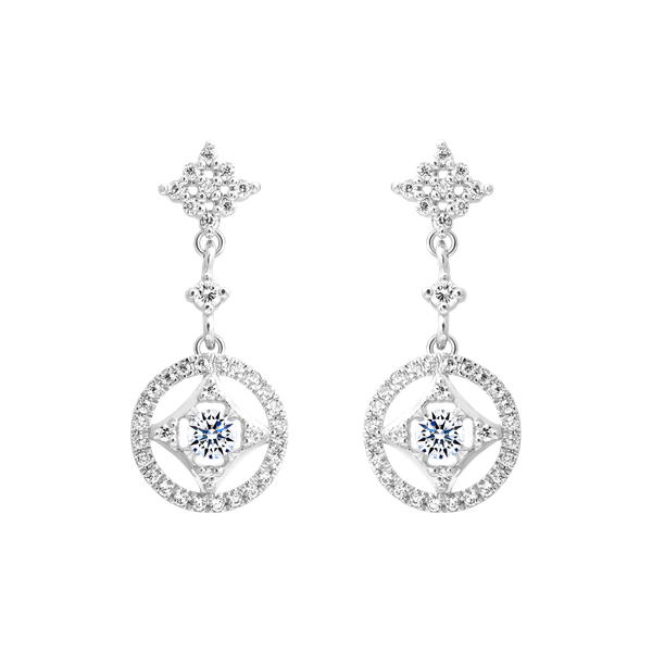 Hoa tai đính đá CZ vàng 18K Elving V2