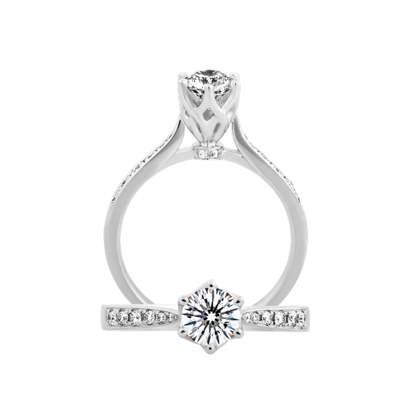 Nhẫn nữ kim cương 8 Hearts & Arrows vàng 14K Scarlet H&A 2C GVRG0251110