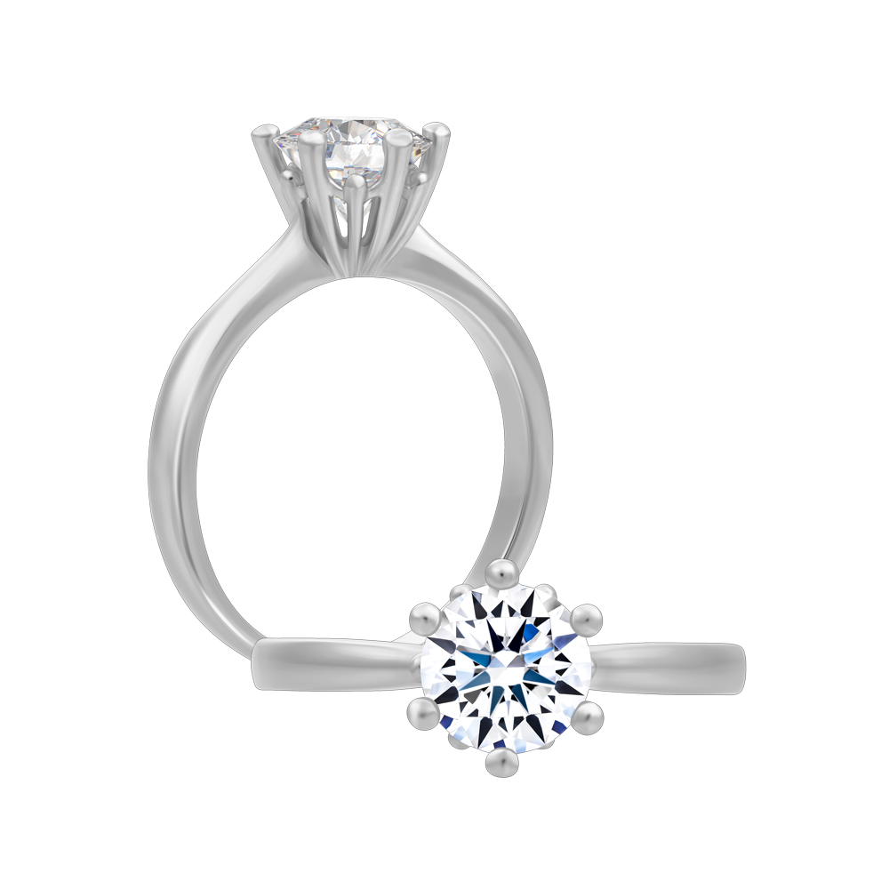 Ổ nhẫn nữ đính đá CZ vàng 14K Sedum 1CT