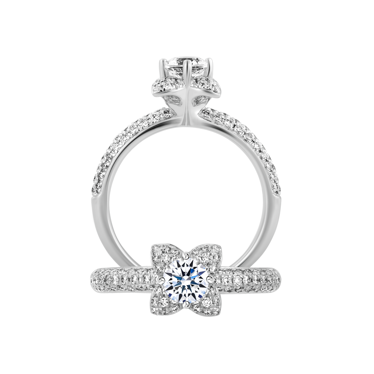 Nhẫn nữ kim cương tấm vàng 14K Ratline 3C GVRG0242946