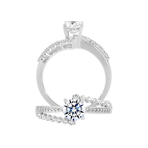 Nhẫn nữ kim cương tấm vàng 14K Scenic 5C