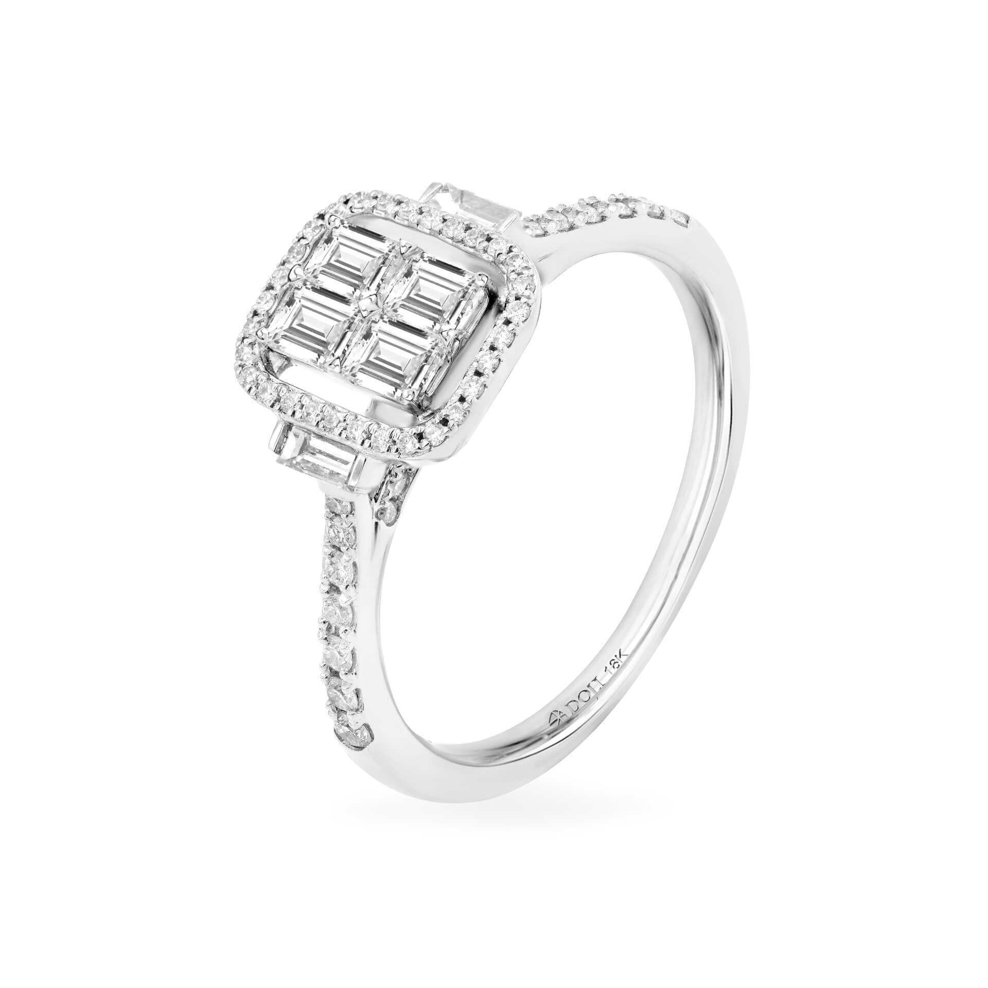 Nhẫn nữ kim cương viên vàng 18K Jena A334 TD