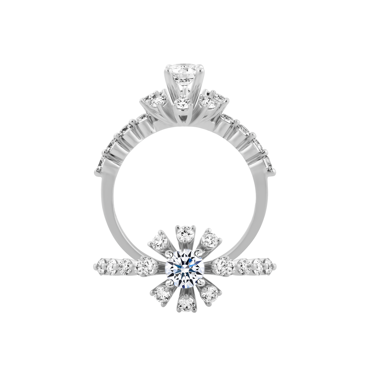 Nhẫn nữ kim cương viên vàng 14K Clitus GIA 3C