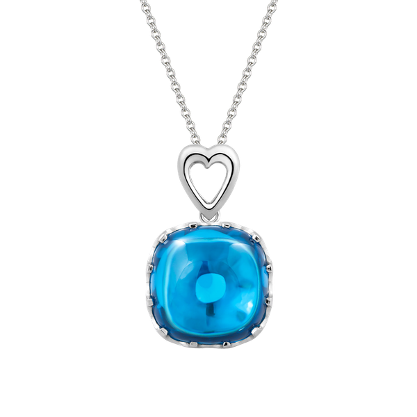 Mặt đính đá màu Topaz vàng 14K Candie S.Top