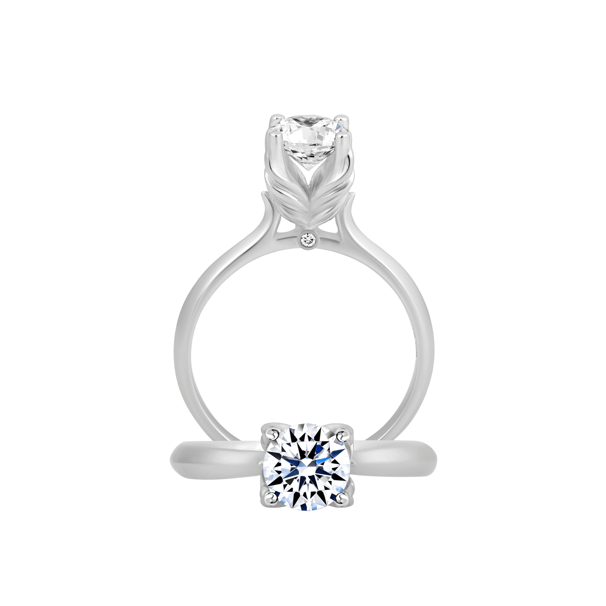 Ổ nhẫn nữ kim cương tấm vàng 14K Luriet 1CT
