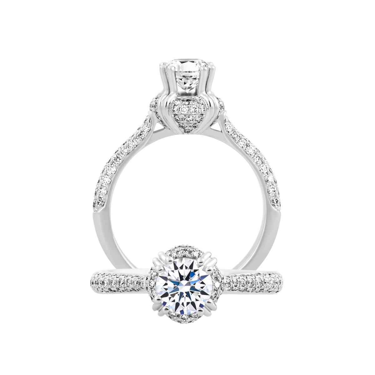 Nhẫn nữ kim cương tấm vàng 14K Buckly N 5C GVRG0241110