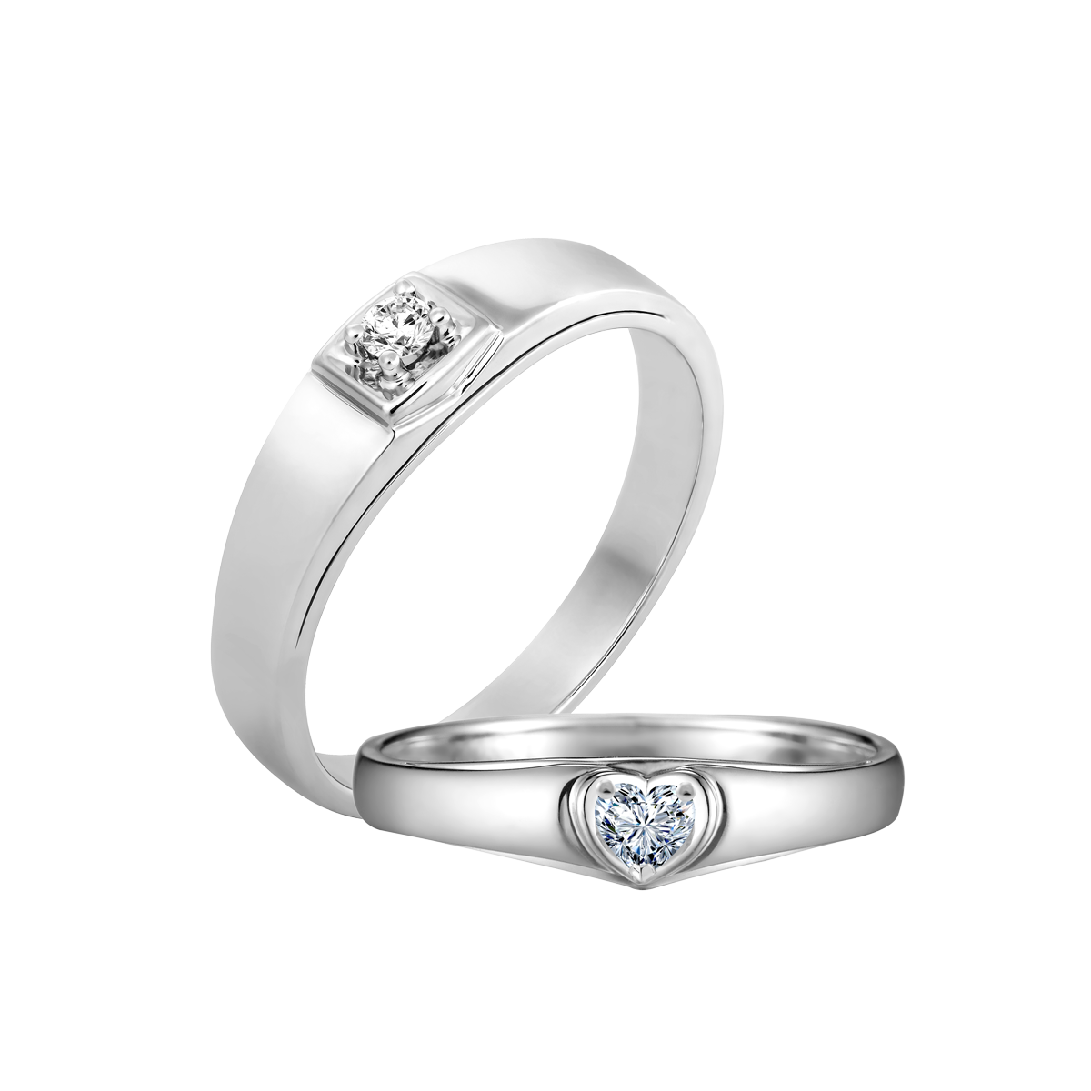 Nhẫn cưới nữ kim cương viên vàng 14K Oberon HR1C F