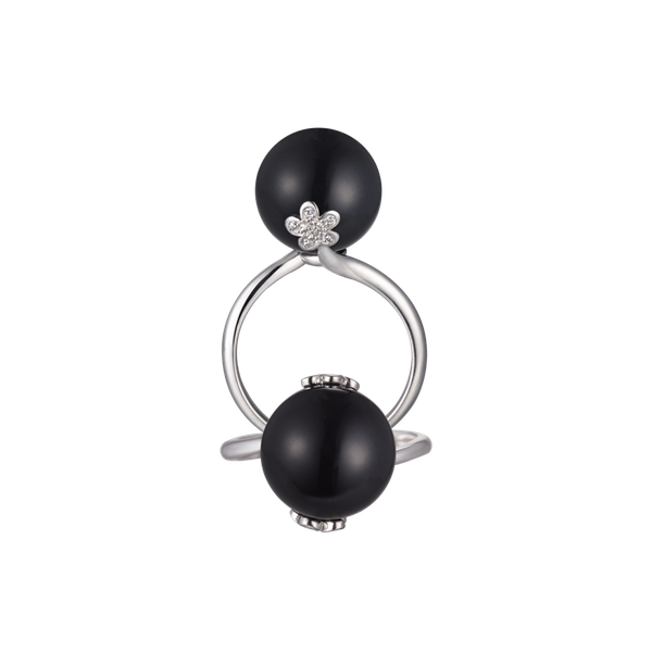 Nhẫn nữ đính đá Onyx vàng 10K Eleganate N Ony