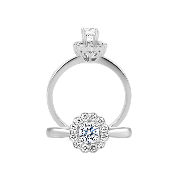 Nhẫn nữ kim cương tấm vàng 14K Excite 2C