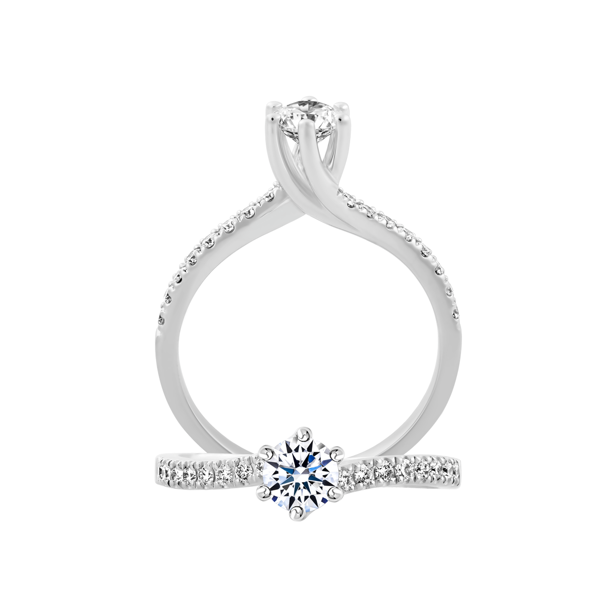 Nhẫn nữ kim cương viên vàng 14K Flavor of love GIA 3C