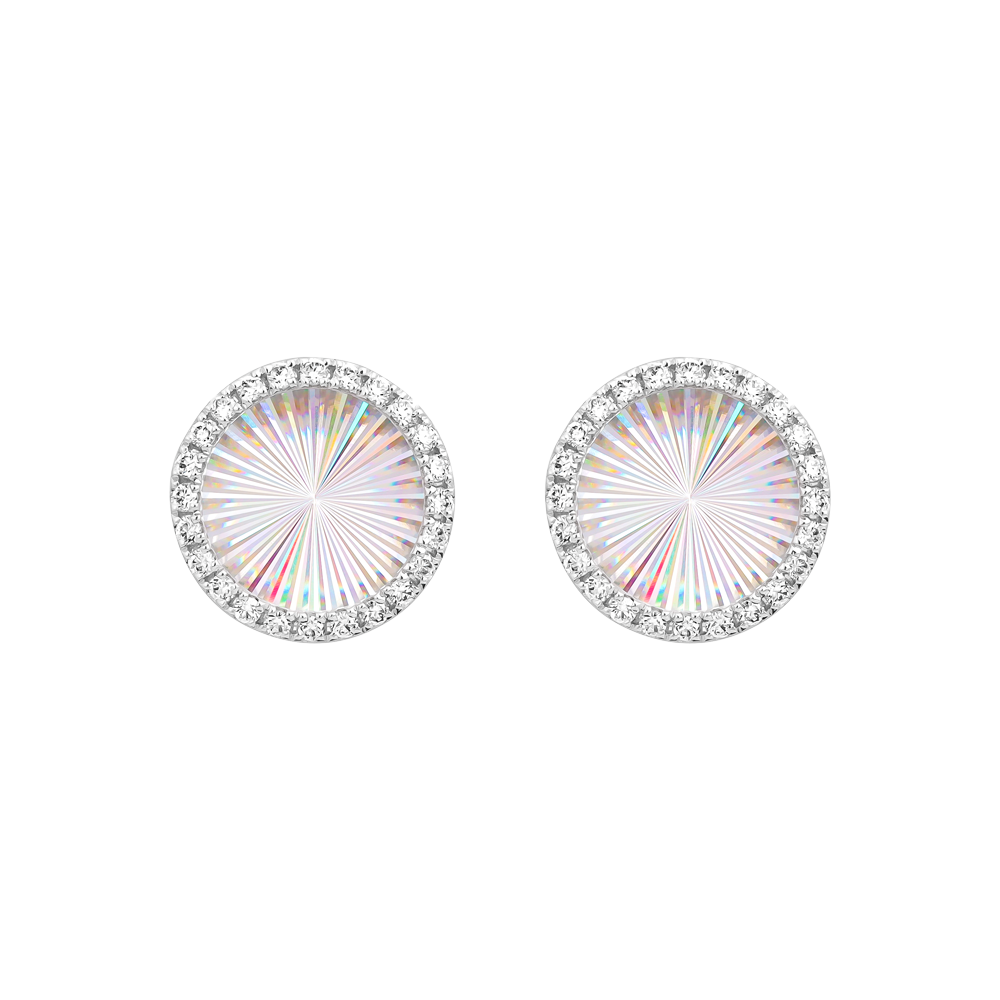 Hoa tai kim cương viên vàng 14K Jeny A039 TD