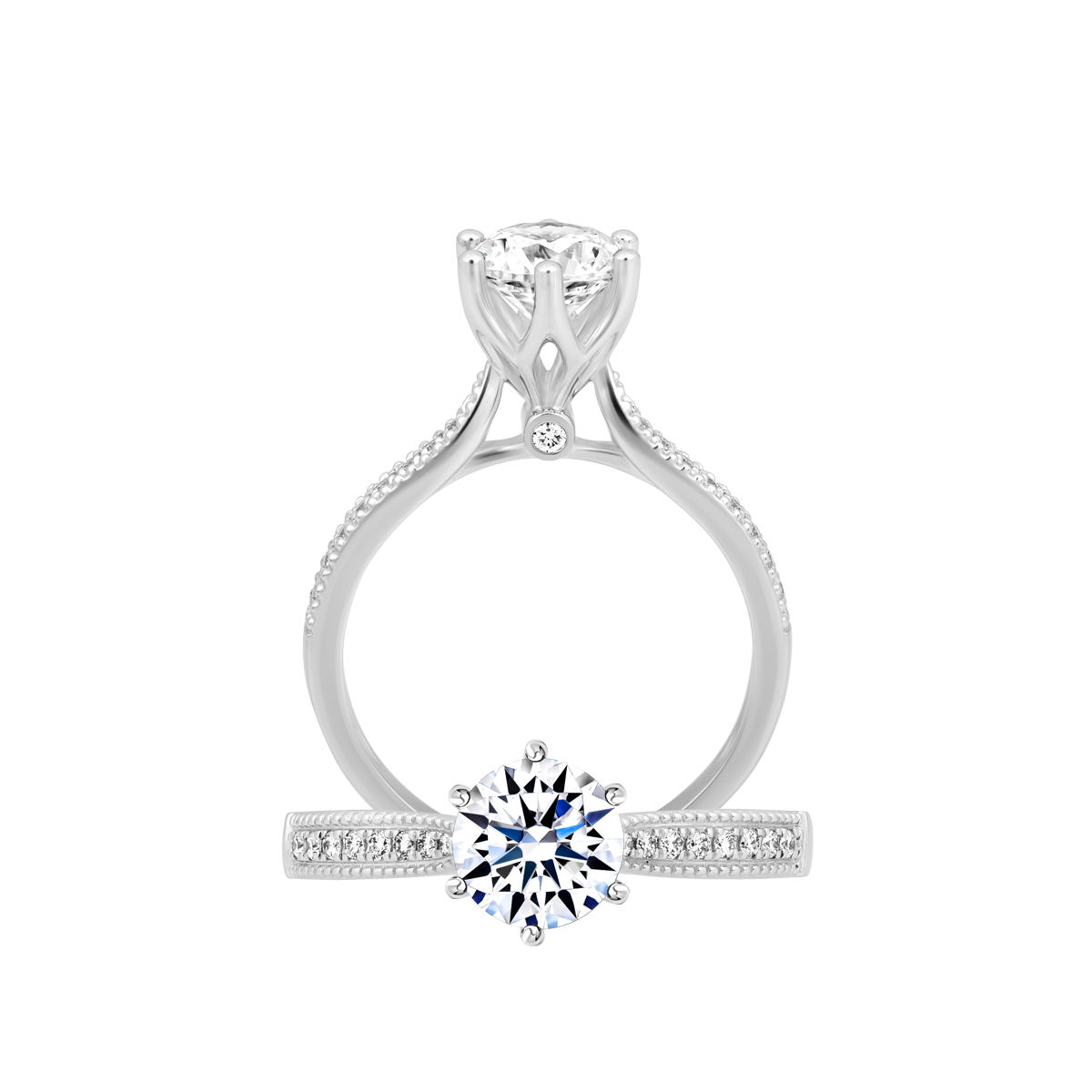 Nhẫn nữ kim cương tấm vàng 14K Harmoring 1CT