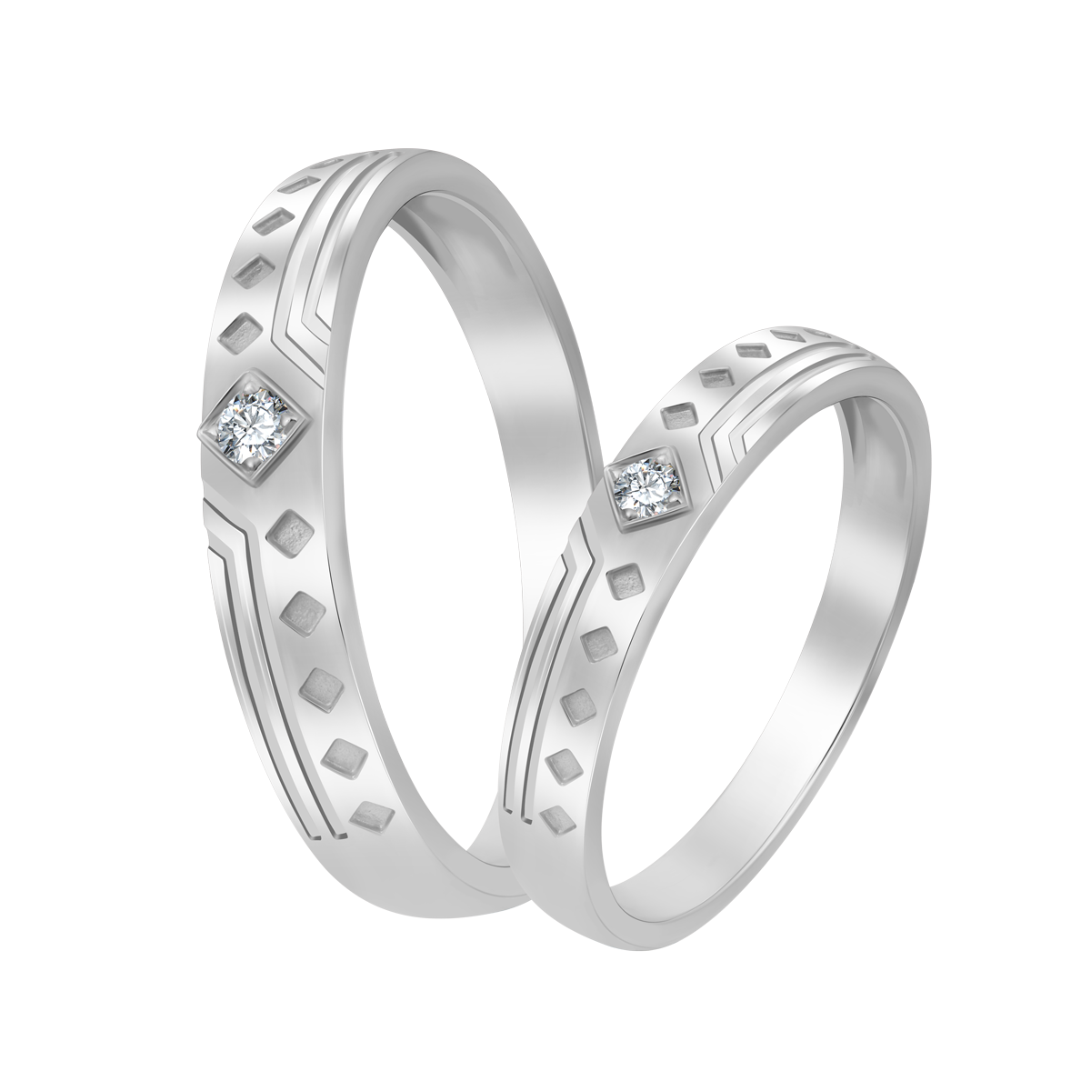 Nhẫn cưới nam kim cương viên vàng 14K Seraphic M