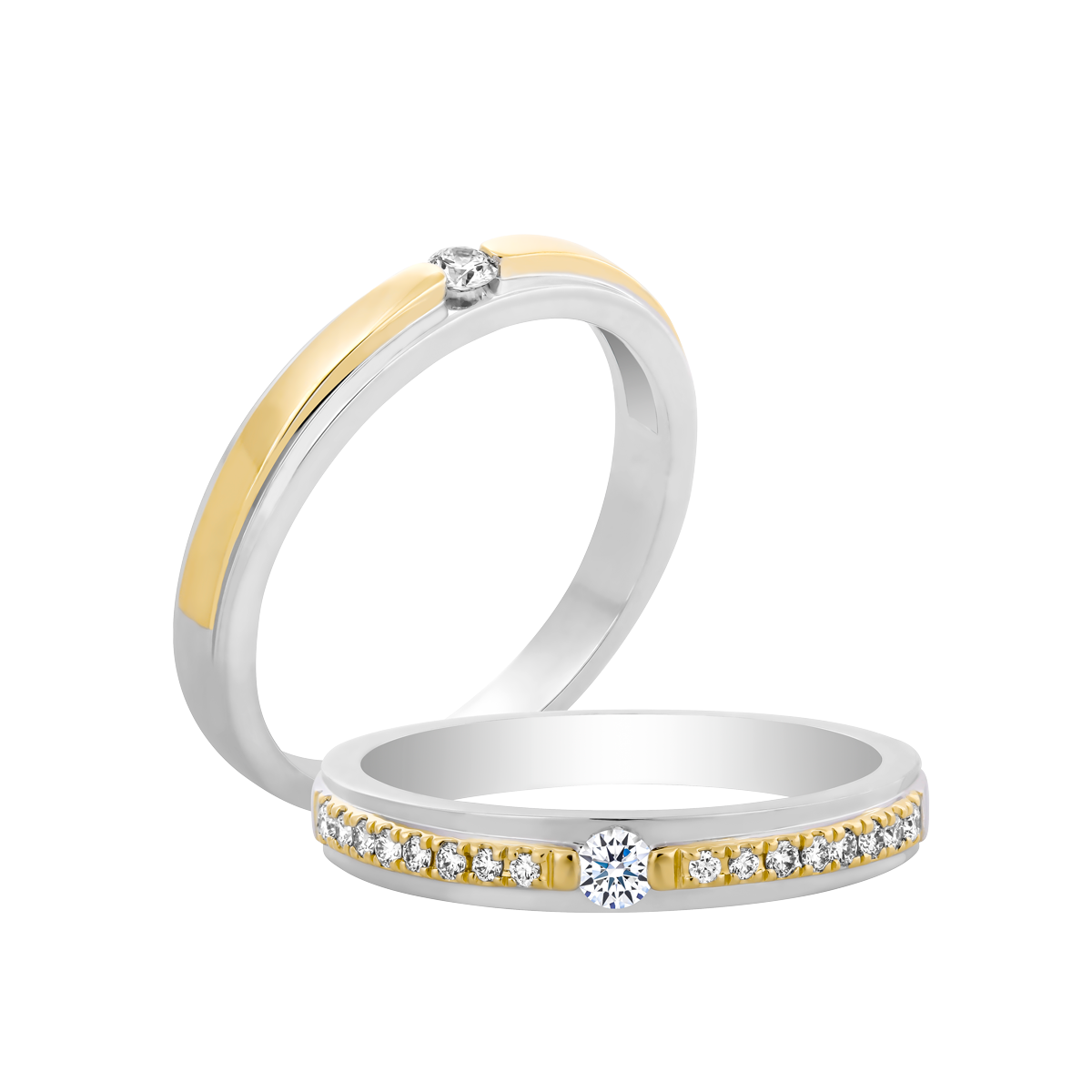 Nhẫn cưới nam kim cương vàng 14K Cady 5p M