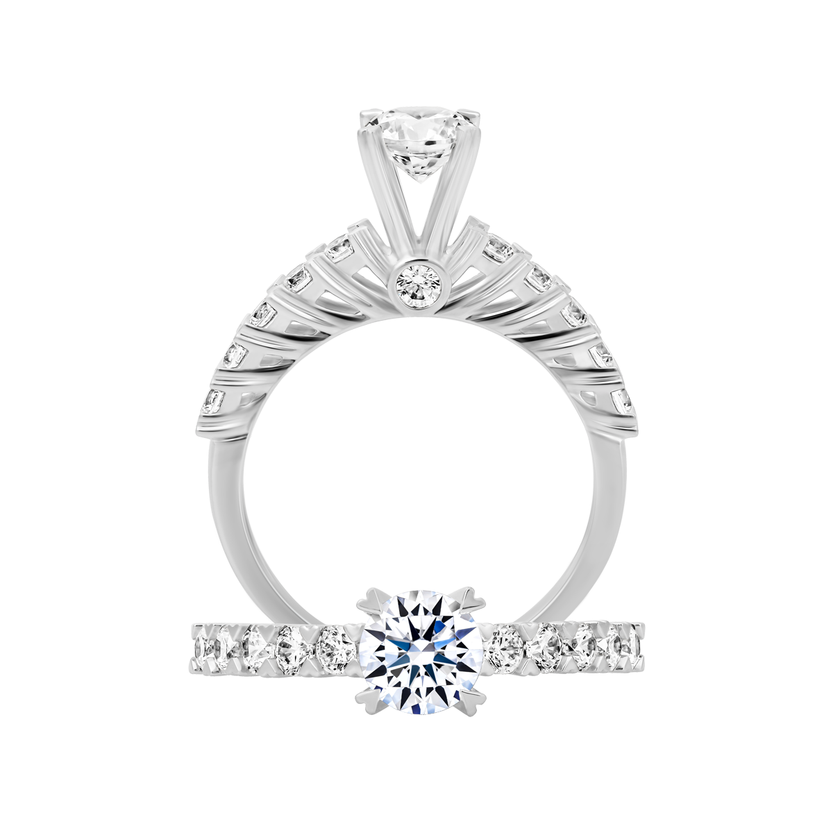 Nhẫn nữ đính đá CZ vàng 14K Glamor V2 5C