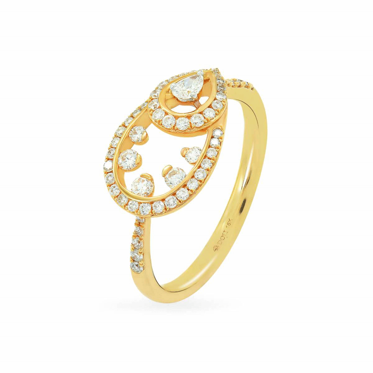 Nhẫn nữ kim cương viên vàng 18K Jena A464 TD