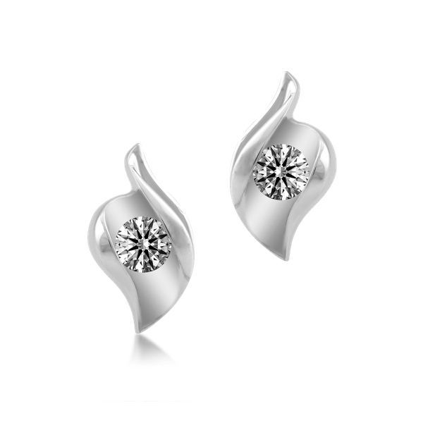 Hoa tai đính đá CZ vàng 14K Afina 5p