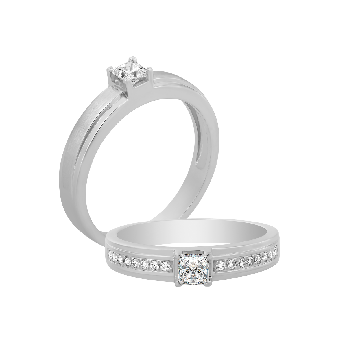 Nhẫn cưới nữ kim cương viên vàng 14K Caroline PR1C F