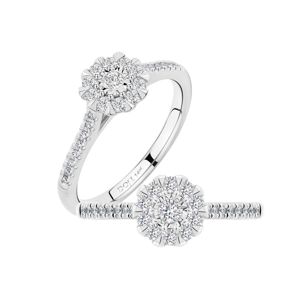 Nhẫn nữ kim cương viên vàng 14K Jena A506 TD