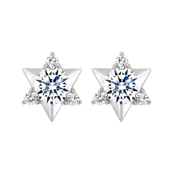 Hoa tai kim cương tấm vàng 14K Zanta 5C