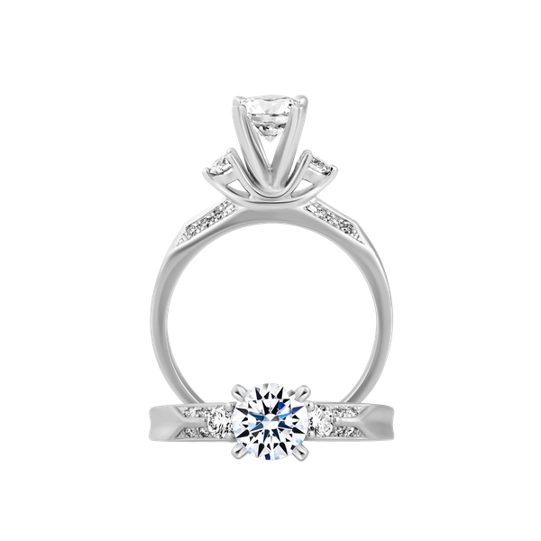 Ổ nhẫn nữ kim cương tấm vàng 14K Dighity 5C