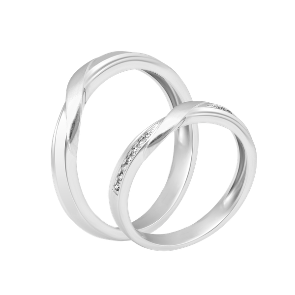 Nhẫn cưới nữ kim cương viên vàng 14K Continually F