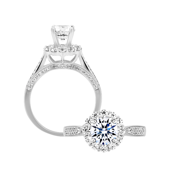 Ổ nhẫn nữ kim cương tấm vàng 18K Besim N 1CT