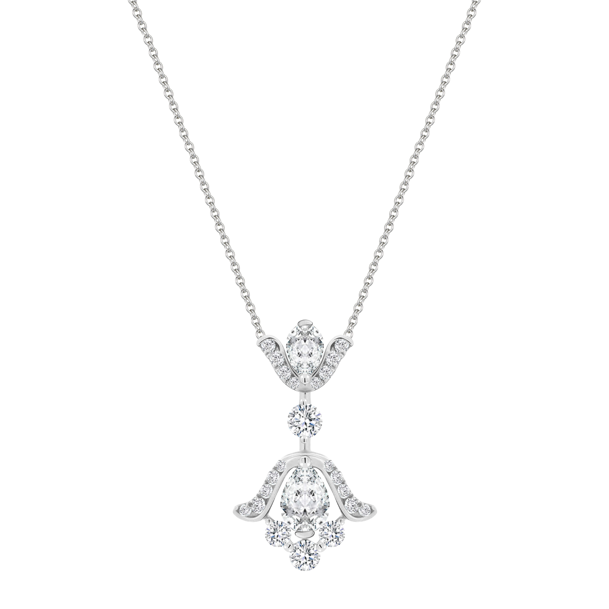 Dây liền mặt kim cương viên vàng 18K Jena A048 TD