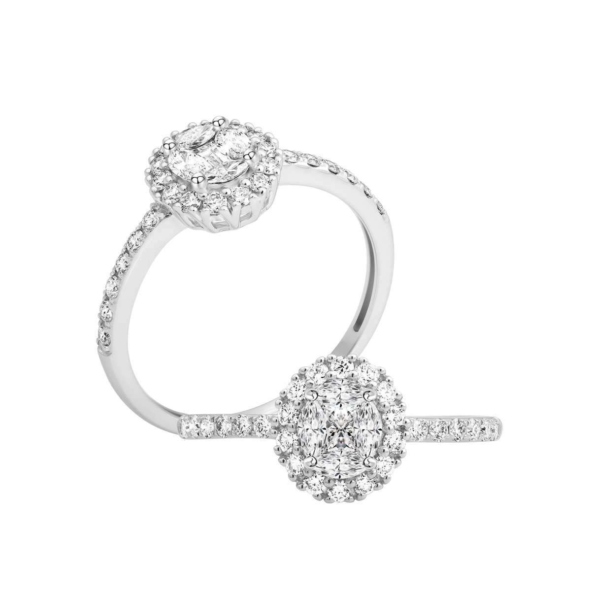 Nhẫn nữ kim cương viên vàng 14K Jena A193 TD