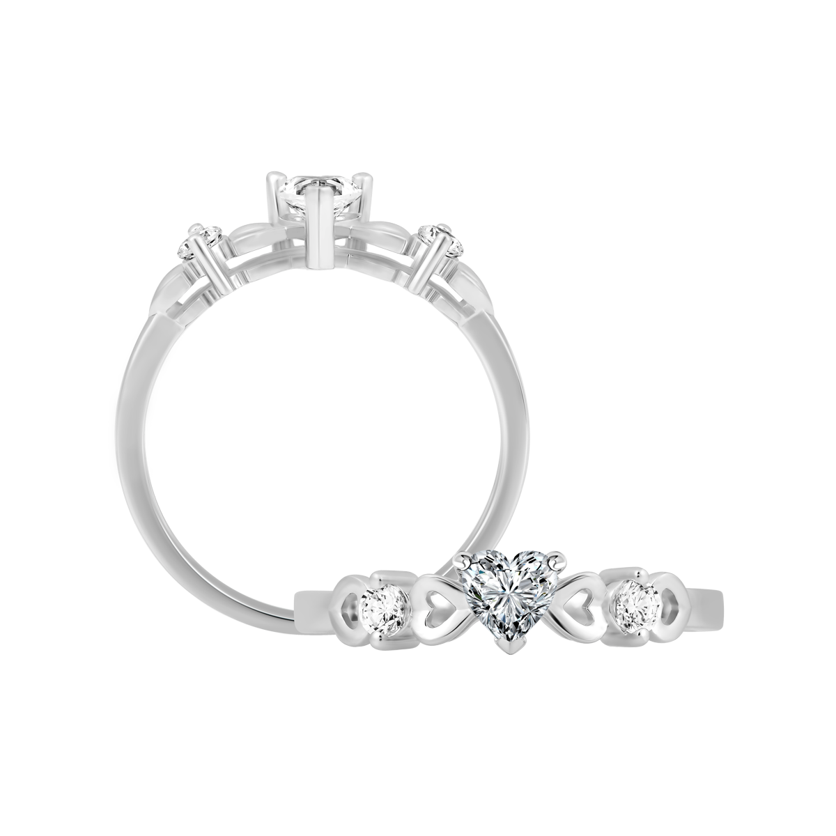 Nhẫn nữ đính đá CZ vàng 14K Tiamor 2C