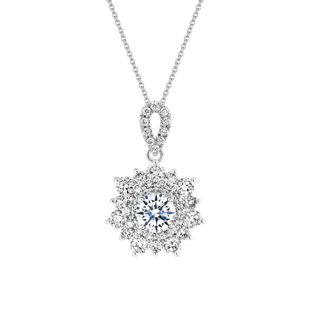Mặt kim cương viên vàng 14K Flowery GIA 3C