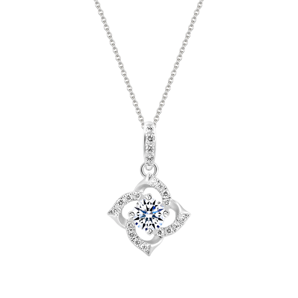 Mặt kim cương tấm vàng 14K Floreting 2C