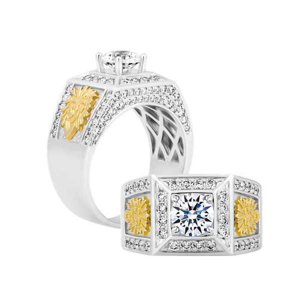 Nhẫn nam kim cương tấm vàng 14K Outlander V3 1CT WY