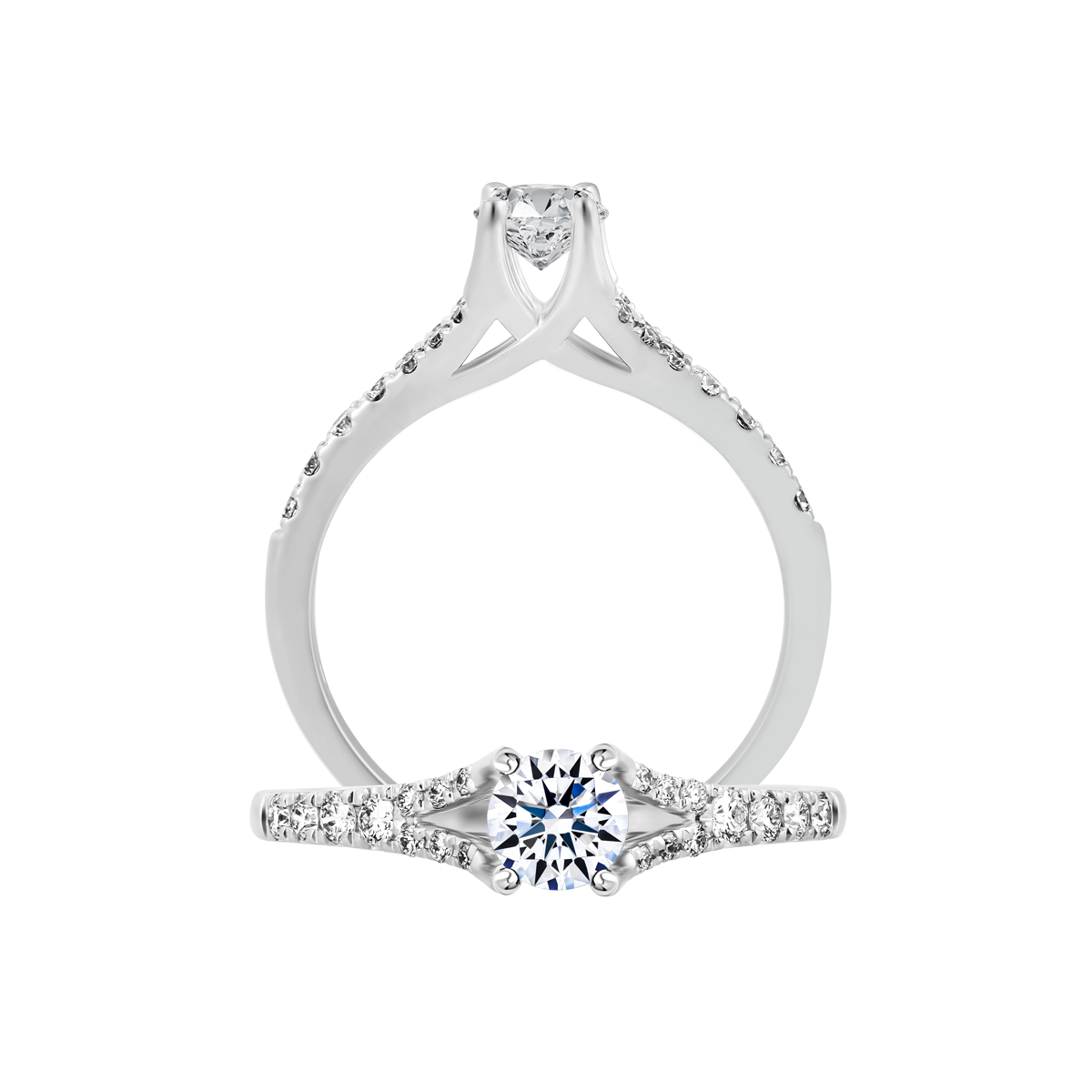 Nhẫn nữ kim cương 8 Hearts & Arrows vàng 14K Clay H&A 2C GVRG0252429