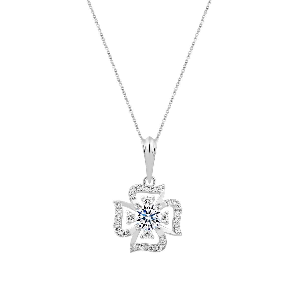 Mặt kim cương 8 Hearts & Arrows vàng 14K Flickering H&A 2C