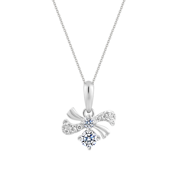 Mặt kim cương viên vàng 14K Heartbow